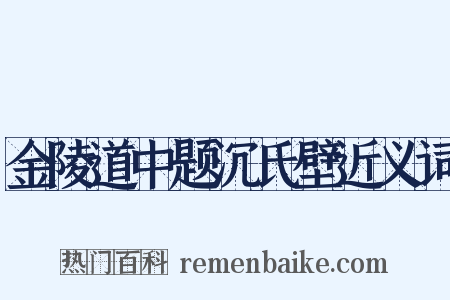 金陵道中题沉氏壁近义词是什么意思的图片